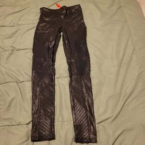 Spanx Black Faux Leather Moto Leggings
